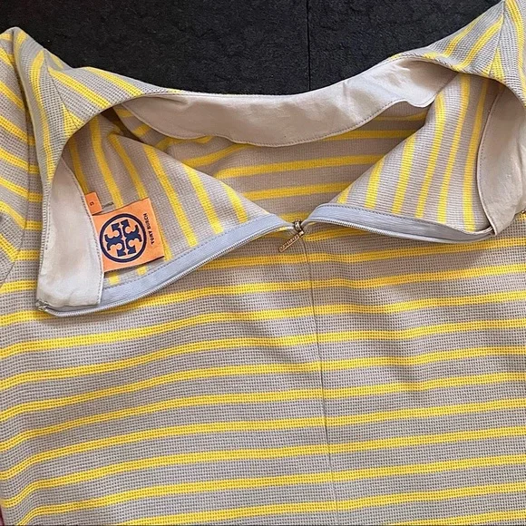 Tory Burch grey and marigold striped blouse - Picture 3 of 16